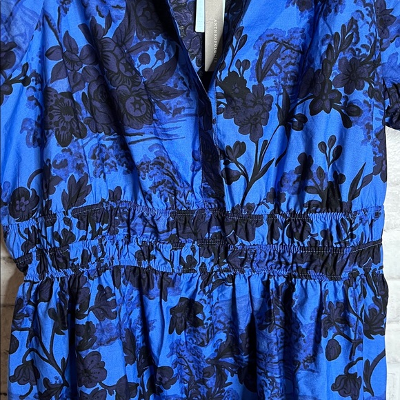 NWT Anthropologie Somerset blue black floral dress - Picture 5 of 9